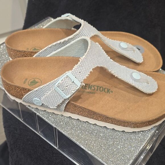 Birkenstock Gizeh Vegan Birko-Flor Sandals- Light Blue - Picture 11 of 12